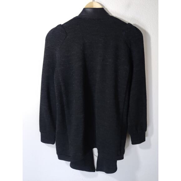 Carlos Campos Women's Charcoal Black Wool & Cotton Open Cardigan Size 2 - Picture 4 of 7